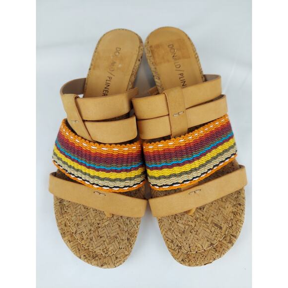 Donald Pliner Dara Women's Multicolor Leather Cork Wedge Heel Sandal 6 M - Picture 5 of 9